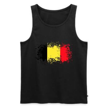Belgium Belgium Gift Idea - Men's Premium Organic Tank Top - black - Front - Michal (187cm)