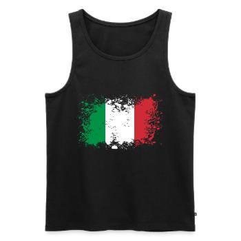 Italy flag italian food gift idea - Men's Premium Organic Tank Top - black - Front - Michal (187cm)