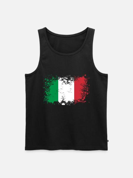 Drapeau italien idée cadeau cuisine italienne - Débardeur bio Premium Homme - noir