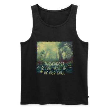 Forest soul healing nature tree trees green lungs - Men's Premium Organic Tank Top - black - Front - AI Model Male 178 light (178cm)