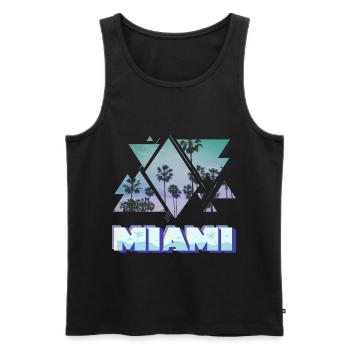 Miami Florida Sommer Sonne Palmen USA Amerika - Männer Premium Bio Tank Top - Schwarz - Vorne - Michal (187cm)