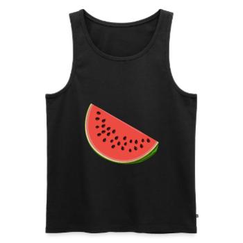 Wassermelone mit Samen - Männer Premium Bio Tank Top - Schwarz - Vorne - AI Model Male 178 light (178cm)