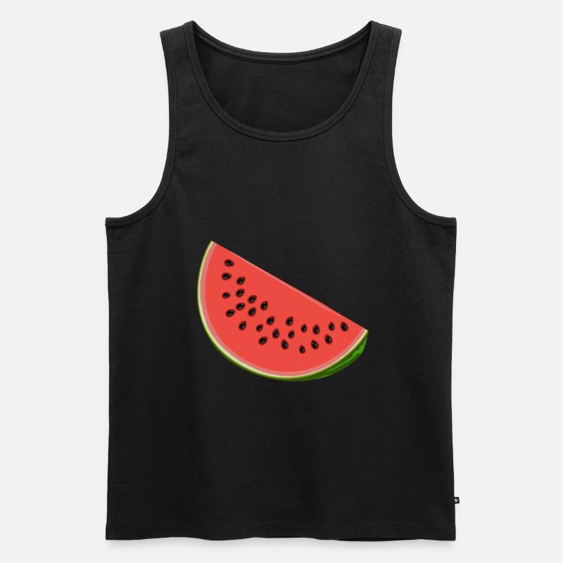 Wassermelone mit Samen - Männer Premium Bio Tank Top - Schwarz