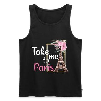 Take Me To Paris France France Tour Eiffel - Débardeur bio Premium Homme - noir - Devant - Michal (187cm)