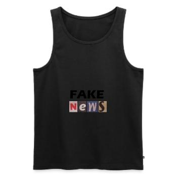 Fake News - Männer Premium Bio Tank Top - Schwarz - Vorne - AI Model Male 178 light (178cm)
