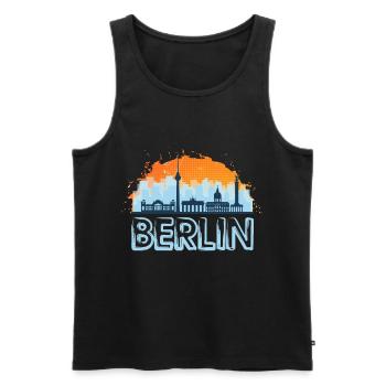 Berlin Deutschland Germany Skyline Stadt City - Men's Premium Organic Tank Top - black - Front - AI Model Male 178 light (178cm)