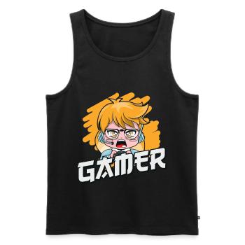 let brawl let's fight for boxer fighter stars - Men's Premium Organic Tank Top - black - Front - AI Model Male 178 light (178cm)