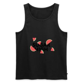 watermelon "sugar high" summer watermelons - Men's Premium Organic Tank Top - black - Front - AI Model Male 178 light (178cm)