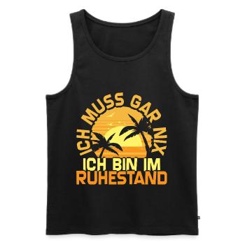 Rente Ruhestand - Männer Premium Bio Tank Top - Schwarz - Vorne - Michal (187cm)