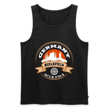 Bielefeld Deutschland Stadt Skyline Heimat Kompass - Männer Premium Bio Tank Top - Schwarz - Vorne - Michal (187cm)