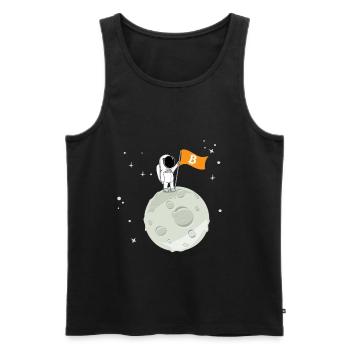 BTC to the moon - Männer Premium Bio Tank Top - Schwarz - Vorne - Michal (187cm)