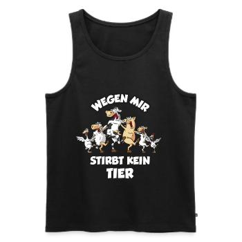 Lustige tanzende Tiere Vegetarier Veganer Spruch - Männer Premium Bio Tank Top - Schwarz - Vorne - AI Model Male 178 light (178cm)