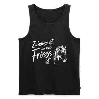 Friese Pferd Reiten Reiter Reiterin Wild Natur - Männer Premium Bio Tank Top - Schwarz - Vorne - AI Model Male 178 light (178cm)