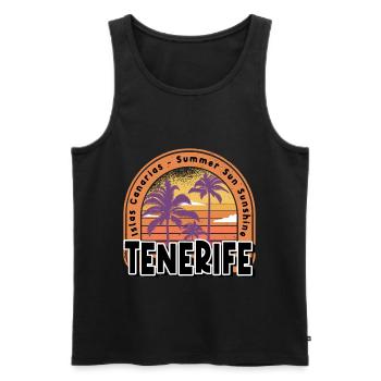 Teneriffa Tenerife Sommer Sonne Strand Meer Palmen - Männer Premium Bio Tank Top - Schwarz - Vorne - Michal (187cm)