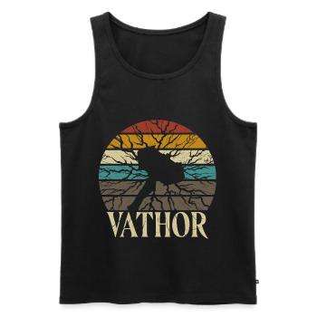 Fathor Vathor Vater Thor Hammer Vatertag Geschenk - Männer Premium Bio Tank Top - Schwarz - Vorne - Michal (187cm)