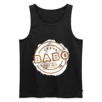 Babo Papa Vintage - Männer Premium Bio Tank Top - Schwarz - Vorne - AI Model Male 178 light (178cm)