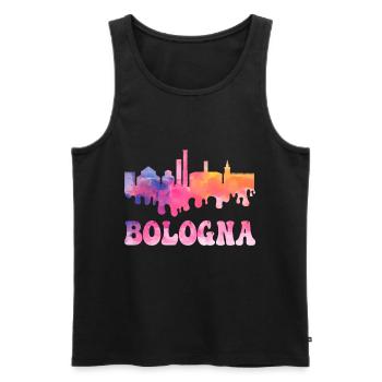 Bologne Italie City Skyline Splash Coloré - Débardeur bio Premium Homme - noir - Devant - Michal (187cm)