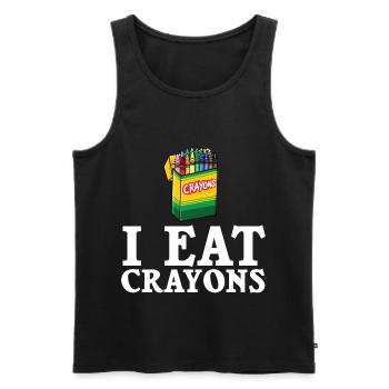 Crayon Box Colored Pencil Wax Case Wax Crayon - Débardeur bio Premium Homme - noir - Devant - Michal (187cm)