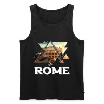 Rome Rome Italie Ville Skyline Colisée - Débardeur bio Premium Homme - noir - Devant - Michal (187cm)