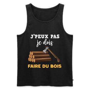 Pour Mon Bûcheron Préféré Faire du bois - Débardeur bio Premium Homme - noir - Devant - AI Model Male 178 light (178cm)