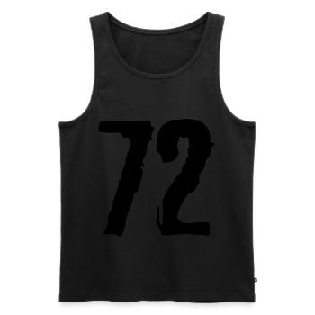 72 Zahl Trikot - Männer Premium Bio Tank Top - Schwarz - Vorne - Michal (187cm)