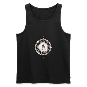 Bushcraft Austria - Men's Premium Organic Tank Top - black - Front - Michal (187cm)