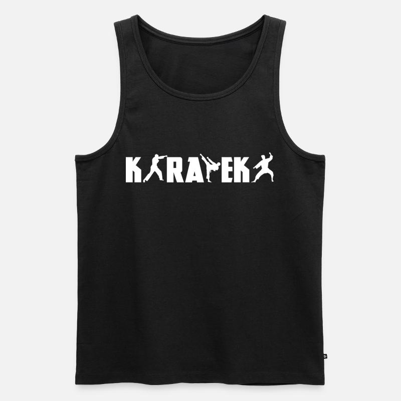 Lustige Karateka - Männer Premium Bio Tank Top - Schwarz