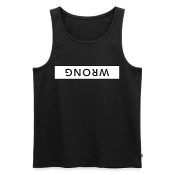 wrong verkehrt lustiger spruch - Männer Premium Bio Tank Top - Schwarz - Vorne - AI Model Male 178 light (178cm)