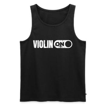 Drôle de violon - Débardeur bio Premium Homme - noir - Devant - AI Model Male 178 light (178cm)