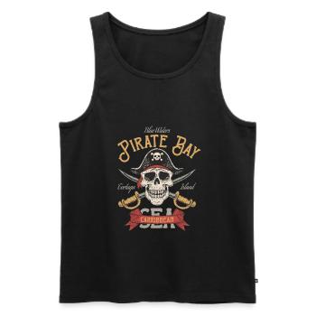 Pirat Piraten Ozean Karibik Totenkopf Schiff Skull - Männer Premium Bio Tank Top - Schwarz - Vorne - Michal (187cm)