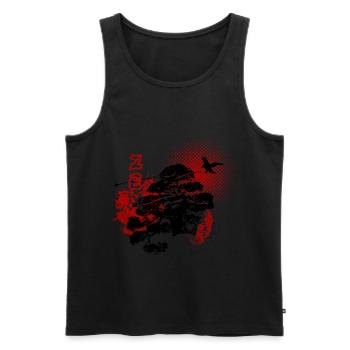 Trash polka ZEN - Men's Premium Organic Tank Top - black - Front - Michal (187cm)