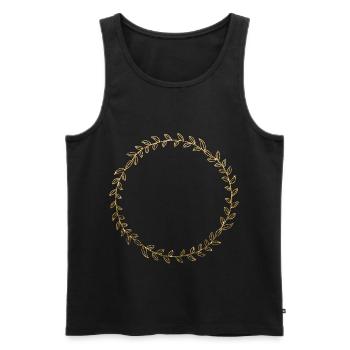 GOLD, Kranz, Ornament, Monogram, Vintage, Love - Männer Premium Bio Tank Top - Schwarz - Vorne - AI Model Male 178 light (178cm)