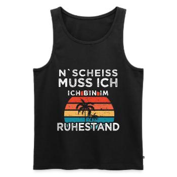Rentner Ruhestand Opa Rente Geschenk - Männer Premium Bio Tank Top - Schwarz - Vorne - Michal (187cm)