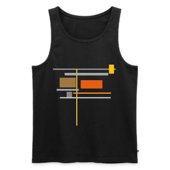 Linien & Farben Muster - Geometrie Architektur - Männer Premium Bio Tank Top - Schwarz - Vorne - AI Model Male 178 light (178cm)