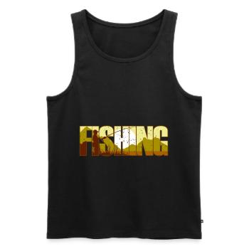 Fishing bait - Men's Premium Organic Tank Top - black - Front - AI Model Male 178 light (178cm)