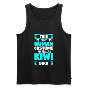 Animal kiwi - Débardeur bio Premium Homme - noir - Devant - AI Model Male 178 light (178cm)