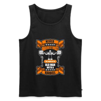 Training Bodybuilder - Männer Premium Bio Tank Top - Schwarz - Vorne - Michal (187cm)
