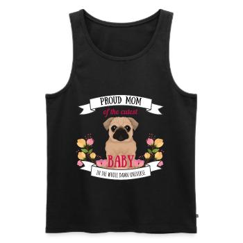 Maman de chien bébé cool proverbes chien mobylette mignon - Débardeur bio Premium Homme - noir - Devant - Michal (187cm)