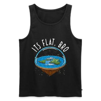 C’est bro plat - Flat Earth Society Flat Earther - Débardeur bio Premium Homme - noir - Devant - AI Model Male 178 light (178cm)
