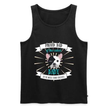 Proud Dog Papa Dog French Bulldog - Men's Premium Organic Tank Top - black - Front - Michal (187cm)