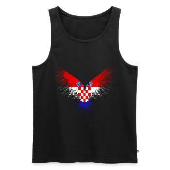 Drapeau de la Croatie - Débardeur bio Premium Homme - noir - Devant - Michal (187cm)