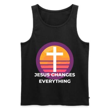 Jesus Change Everthing - Jesus Christ God - Men's Premium Organic Tank Top - black - Front - AI Model Male 178 light (178cm)