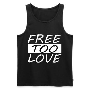 Free to love - Men's Premium Organic Tank Top - black - Front - Michal (187cm)