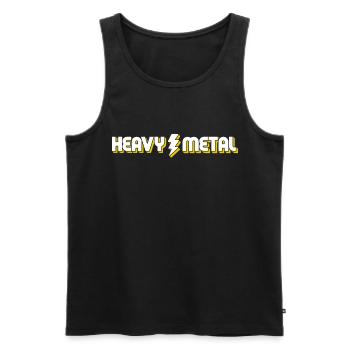 Heavy Metal Lightning Bolt Text-Logo - Männer Premium Bio Tank Top - Schwarz - Vorne - AI Model Male 178 light (178cm)