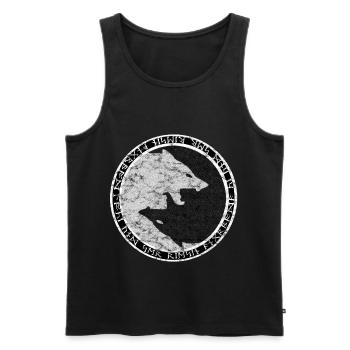 Fenrir - Yin und Yang - Männer Premium Bio Tank Top - Schwarz - Vorne - AI Model Male 178 light (178cm)