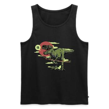 Le dernier samouraï chez les dinosaures. - Débardeur bio Premium Homme - noir - Devant - AI Model Male 178 light (178cm)