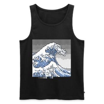 The Great Wave Off Knittingawa - Men's Premium Organic Tank Top - black - Front - AI Model Male 178 light (178cm)