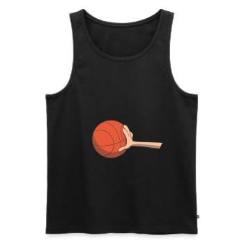 Idée cadeau basket ball - Débardeur bio Premium Homme - noir - Devant - AI Model Male 178 light (178cm)