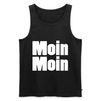 Moin moin! - Männer Premium Bio Tank Top - Schwarz - Vorne - AI Model Male 178 light (178cm)