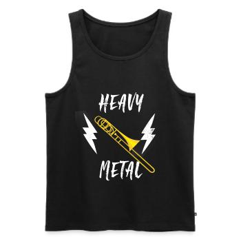 Trombone heavy metal - Men's Premium Organic Tank Top - black - Front - AI Model Male 178 light (178cm)
